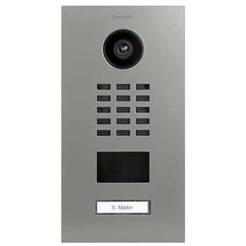 DoorBird D2101V IP Video Türstation, Betongrau (RAL 7023) | Video-Türsprechanlage mit 1 Ruftaste, RFID, HD-Video, Bewegungssensor von DoorBird