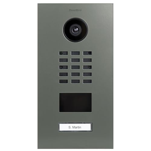 DoorBird D2101V IP Video Türstation, Zementgrau (RAL 7033) | Video-Türsprechanlage mit 1 Ruftaste, RFID, HD-Video, Bewegungssensor von DoorBird