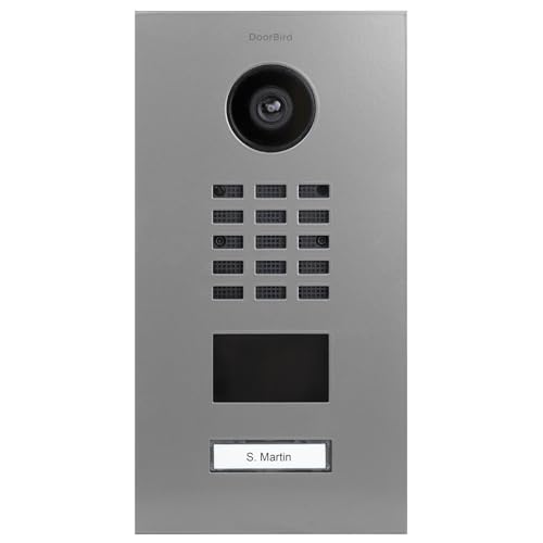 DoorBird D2101V IP Video Türstation, Seidengrau (RAL 7044) | Video-Türsprechanlage mit 1 Ruftaste, RFID, HD-Video, Bewegungssensor von DoorBird