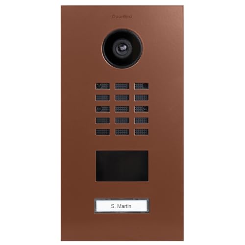 DoorBird D2101V IP Video Türstation, Kupferbraun (RAL 8004) | Video-Türsprechanlage mit 1 Ruftaste, RFID, HD-Video, Bewegungssensor von DoorBird