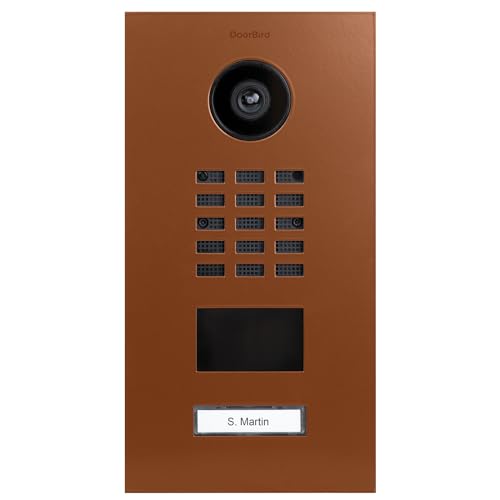 DoorBird D2101V IP Video Türstation, Orangebraun (RAL 8023) | Video-Türsprechanlage mit 1 Ruftaste, RFID, HD-Video, Bewegungssensor von DoorBird