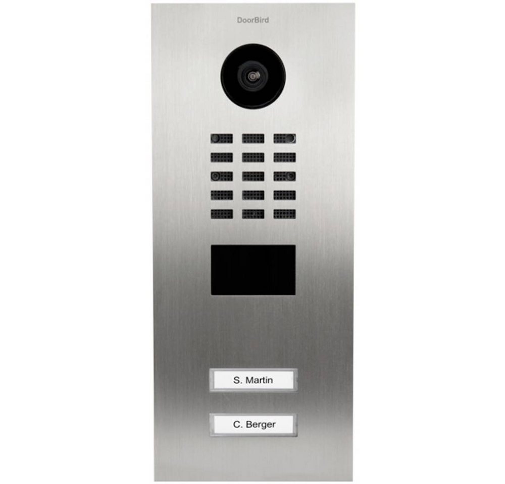 DoorBird Video-Türsprechanlage IP Video TürstationEdelstahl V2A, gebürstet (Beleuchtetes Namensschild, mit Bildspeicher) von DoorBird