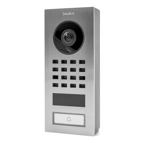 DoorBird D1101V Aufputz IP Video Türstation, Edelstahl V2A | Video-Türsprechanlage mit 1 Ruftaste, WLAN, Bluetooth, HD-Video, Bewegungssensor von DoorBird