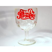Pepsi Cola Thumbprint Becher Stemware Trinkglas | Ca. 1970's von DoorCountyVintage