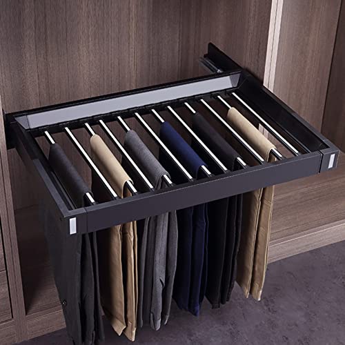 Hosenaufhänger zum Herausziehen, Längenverstellbares Hosenregal mit Gleitschiene, Kleiderschrank Oben montierter Jeansbügel, Garderoben-Mehrzweck-Organizer-Regal Schrank Schals Krawattenständer von Doorhighpeak