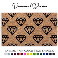 Diamant-Muster Kokos Fußmatte Benutzerdefinierte Personalisierte Outdoor Teppich Für Eingangsbereich Dekor von DoormatDecor