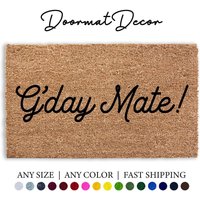 Personalisierte Gday Mate Fußmatte Aussie Willkommensmatte Benutzerdefinierte Outdoor Geschenk Dekor von DoormatDecor
