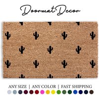 Kaktus-Muster Kokos Fußmatte Personalisierte Outdoor Willkommen Matte Teppich Succulent Design von DoormatDecor