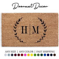 Monogrammierte Kokos-Fußmatte Mit Hergestelltem Datum Personalisierte Willkommensmatte Im Freien Perfekte Hochzeit Oder Unverheiratetes Geschenk von DoormatDecor