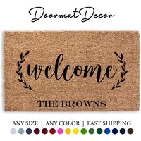 Personalisierte Kokos Fußmatte Individuelle Willkommensmatte Perfekte Verlobung Oder Hochzeitsgeschenk von DoormatDecor