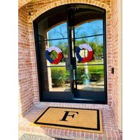 Personalisierte Monogramm Bordüre Fußmatte Aus Kokoswolle Willkommen Matte Familienname Housewarming Geschenk von DoormatDecor