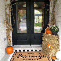 Kokosnuss Fußmatte Individuelle Willkommensmatte Für Verlobung, Hochzeit, Kunden, Geschenke, Doppeltür Im Freien Teppich von DoormatDecor