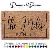 Kokosnuss Fußmatte Individueller Name Willkommen Matte Engagierendes Hochzeitsgeschenk Für Paare von DoormatDecor
