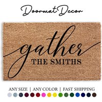 Personalisierte Name Fußmatte Für Herbst Thanksgiving Dekor Outdoor Eingangsbereich Willkommen Teppich von DoormatDecor