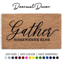 Gather Somewhere Else Fußmatte Lustiger Kokosnuss Willkommen Teppich Individueller Herbst Dekor von DoormatDecor