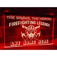 Feuerwehr Legende Led Neon Personalisierte Beleuchtete Geschenk Zeichen Auszeichnung Feuerwehrmann Frau Zertifikat von Dopeneons