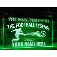 Fußball-Legende Led Neon Personalisierte Beleuchtete Geschenk Zeichen Auszeichnung Fußballer Zertifikat von Dopeneons
