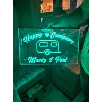 Happy Campers Personalisierte Led Neon Campervan Reiseschild Dekor von Dopeneons