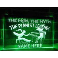The Pianist Legend Led Neon Personalisiert Leuchtschild Auszeichnung Klavier Musiker Zertifikat Band Mitglied Geschenk Keyboard Light Bar Dekor von Dopeneons