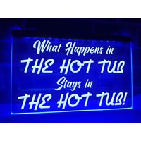 Was Passiert in Der Hot Tub Bleibt Led Neon Beleuchtet Zeichen Spa Dekor Jacuzzi Licht von Dopeneons