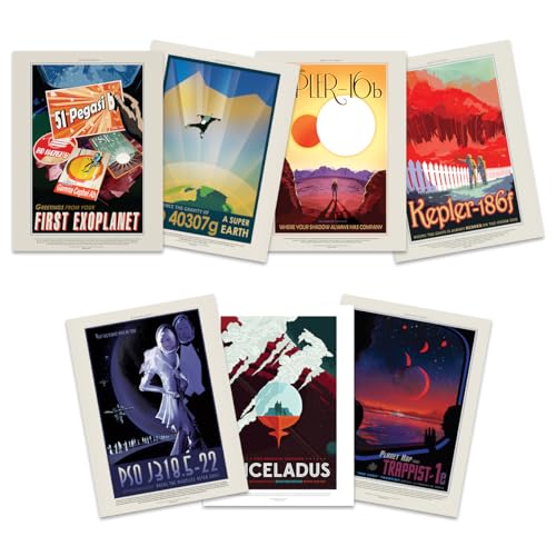 Doppelganger33 LTD NASA Poster Space Exoplanet Travel Advert Pack x 7 Posters Unframed Art Prints von Doppelganger33 LTD