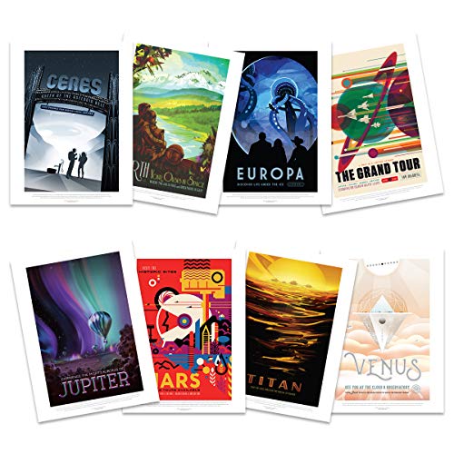 Doppelganger33 LTD NASA Poster Space Grand Tour Travel Advert Pack x 8 Posters Unframed Art Prints von Doppelganger33 LTD