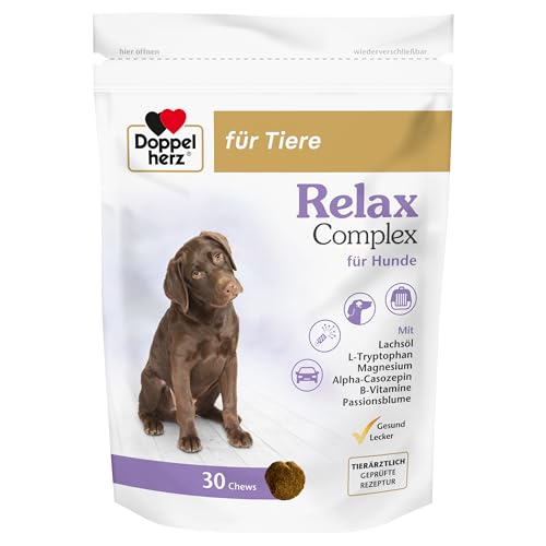 Doppelherz Relax Complex für Hunde - Mit Alpha-Casozepin, L-Tryptophan und Passionsblume - Unterstützung für das mentale Wohlbefinden - 30 Chews Doppelherz Relax Complex für Hunde - Mit Alpha-Casozepin, L-Tryptophan und Passionsblume - Unterstützung für das mentale Wohlbefinden - 30 Chews von Doppelherz