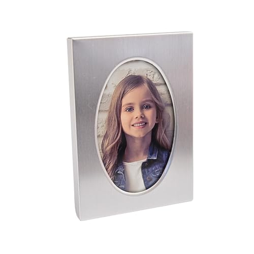 Doppelmoppel Bilderrahmen Fotorahmen, für Portrait, für Sammelkarten, Metall, Aluminium gebürstet, 6,5 x 9 cm, oval Doppelmoppel Bilderrahmen Fotorahmen, für Portrait, für Sammelkarten, Metall, Aluminium gebürstet, 6,5 x 9 cm, oval von Doppelmoppel