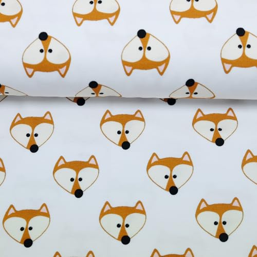 Doppelmoppel Jersey Stoff Mister Fuchs, Swafing by Cherry Picking weiß | 17,90 EUR/m von Doppelmoppel