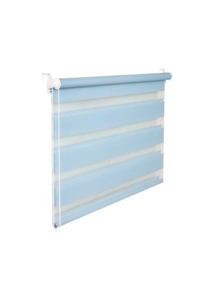 KS Handel 24 DOPPELROLLO DUOROLLO 120 cm BREIT 150 cm LANG HELLBLAU BLAU INKL. SEILZUG FENSTERROLLO KLEMMROLLO Jalousie von KS Handel 24