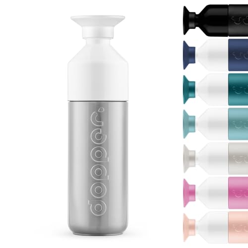 Dopper Insulated 580ml Thermosflasche Silver - Doppelwandig, auslaufsicher, hält 24h kalt/9h heiß - Edelstahl Trinkflasche - Thermobecher - Kaffeebecher - Wasser, Tee von Dopper