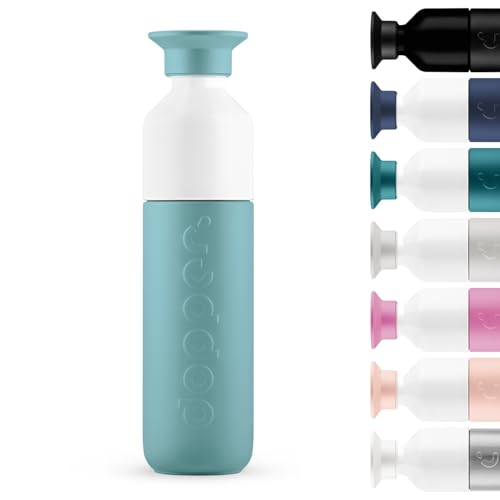 Dopper Insulated 350ml Thermosflasche Bottlenose Blue - Doppelwandig, auslaufsicher, hält 24h kalt/9h heiß - Edelstahl Trinkflasche - Thermobecher - Kaffeebecher - Wasser, Tee von Dopper