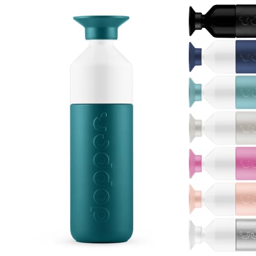 Dopper Insulated 580ml Thermosflasche Green Lagoon - Doppelwandig, auslaufsicher, hält 24h kalt/9h heiß - Edelstahl Trinkflasche - Thermobecher - Kaffeebecher - Wasser, Tee von Dopper