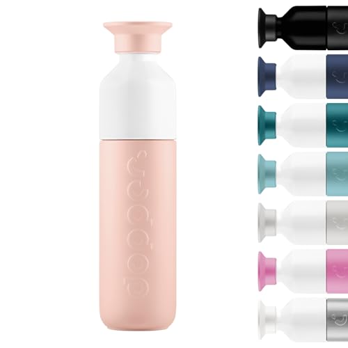 Dopper Insulated 350ml Thermosflasche Pebble Peach - Doppelwandig, auslaufsicher, hält 24h kalt/9h heiß - Edelstahl Trinkflasche - Thermobecher - Kaffeebecher - Wasser, Tee von Dopper