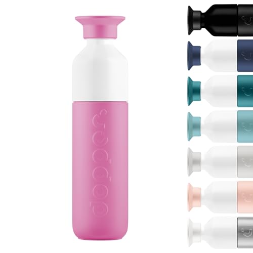 Dopper Insulated 350ml Thermosflasche Pelican Pink - Doppelwandig, auslaufsicher, hält 24h kalt/9h heiß - Edelstahl Trinkflasche - Thermobecher - Kaffeebecher - Wasser, Tee von Dopper