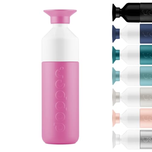 Dopper Insulated 580ml Thermosflasche Pelican Pink - Doppelwandig, auslaufsicher, hält 24h kalt/9h heiß - Edelstahl Trinkflasche - Thermobecher - Kaffeebecher - Wasser, Tee von Dopper