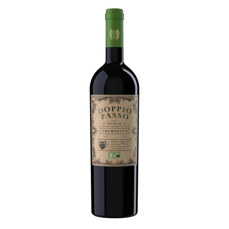 Doppio Passo Rotwein Bio Primitivo halbtrocken Deutschland 1 x 0,75 L bio/vegan von Doppio Passo