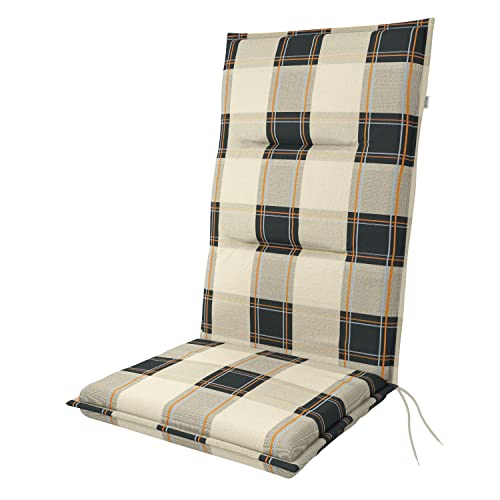 Doppler / Hochlehner Spot/Gartenstuhlauflage/Hochlehner/Beige Grau kariert/ca. 119 x 48 x 5 cm von Doppler