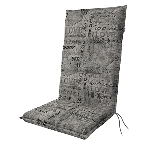 Doppler / Hochlehner Spot/Gartenstuhlauflage/Hochlehner/Grau Love/ca. 119 x 48 x 5 cm von Doppler