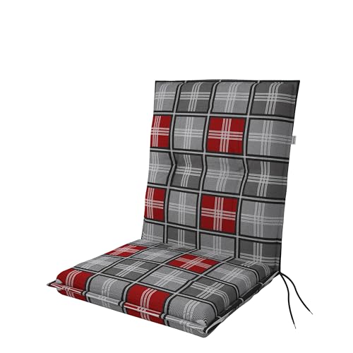 Doppler / Niederlehner Motion XL/Gartenstuhlauflage/Niederlehner/Grau Rot Kariert/ca. 100 x 52 x 8 cm von Doppler