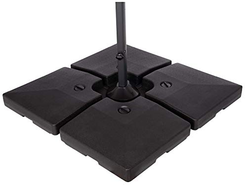 Doppler 4er Set Beschwerplatten füllbar 35 kg - Für Sonnenschirme - Mit Wasser oder Sand befüllbar - Für optimale Stabilität von Doppler