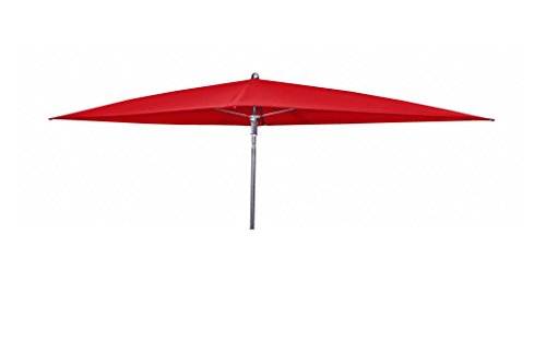 Doppler Absolut wasserdichter Gartenschirm Waterproof 225x120 ohne Volant, UV-Schutz 80, Farbe rot von Doppler