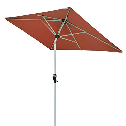 Doppler Active Auto Tilt 210x140 - Kurbel Sonnenschirm ideal für den Balkon - Regenabweisend - Knickbar - ca. 210x140 cm - Terracotta von Doppler