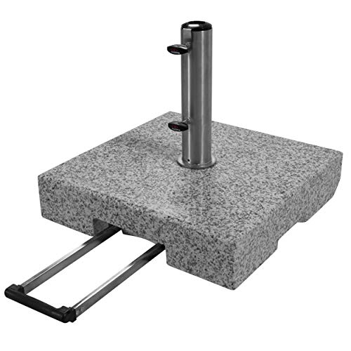 Doppler Active Trolley Granitsockel – 70 kg mit ausziehbarem Zuggriff und Rollen – Für Sonnenschirme – Rostfrei von Doppler