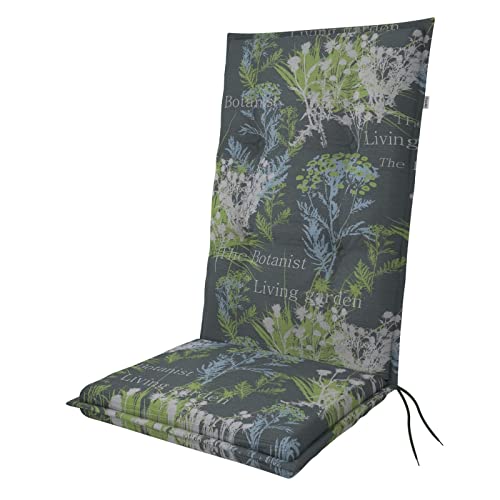 Doppler Auflage Hochlehner Living Botanist I Gartenstuhl-Polster 119x48x6cm aus Baumwolle & Polyester I Sitzauflage weich & bequem I Sitzkissen zum Festbinden an Gartenstuhl von Doppler