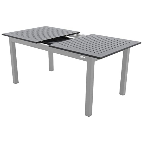 Doppler Ausziehtisch EP Plus Metallgrau/Anthrazit 150/210x90cm I Gartentisch ausziehbar I Gartenmöbel Aluminium I Terrassenmöbel außen I Outdoor Tisch für Terrasse & Balkon I Wetterfest & robust von Doppler