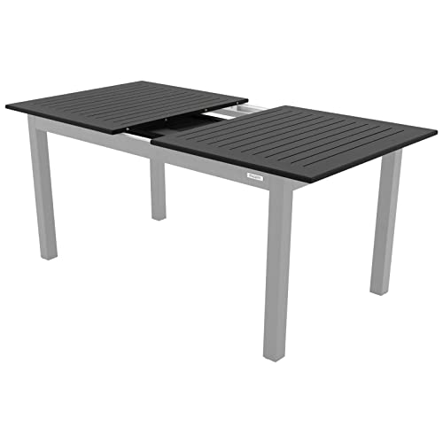 Doppler Ausziehtisch Expert Schwarz/Silber 150/210x90 I Gartentisch ausziehbar I Gartenmöbel Aluminium I Terassenmöbel außen I Outdoortisch für Terrasse & Balkon I Wetterfest & robust von Doppler