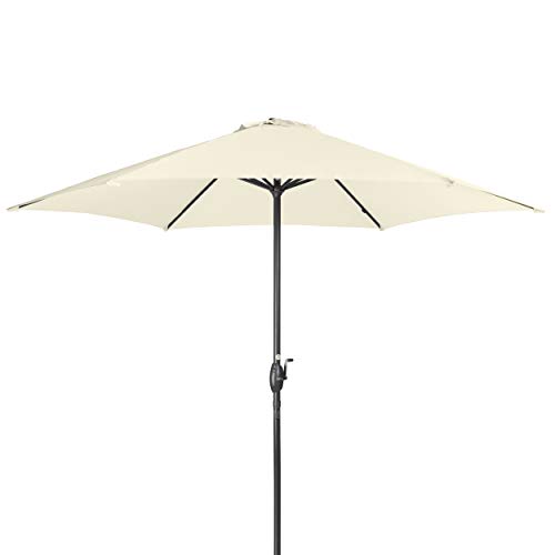 Doppler Derby Basic Lift NEO 300 cm - Großer, runder Sonnenschirm für den Garten - Mit Kurbel - Regenabweisend - ca. 300 cm - Natur von Doppler