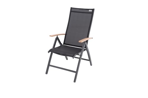 Doppler Expert Multipositionssessel, anthrazit/Holzoptik, Aluminium, 60x30x98 cm, klappbar von Doppler