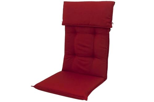 Doppler Hochlehner-Auflage aus Dralon in rot (Bordeaux), ca. 120x50 cm, Teflon-beschichtete Stuhl-Auflage, Stuhlkissen von Doppler